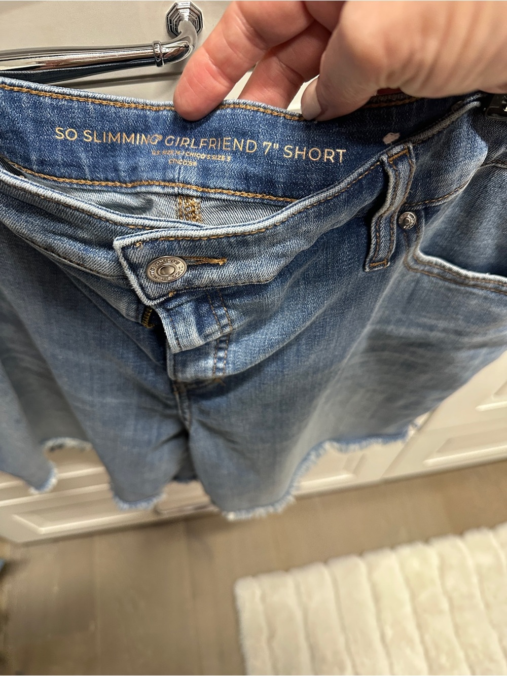 Chico's Light Blue Denim Girlfriend Shorts - Picture 2 of 4